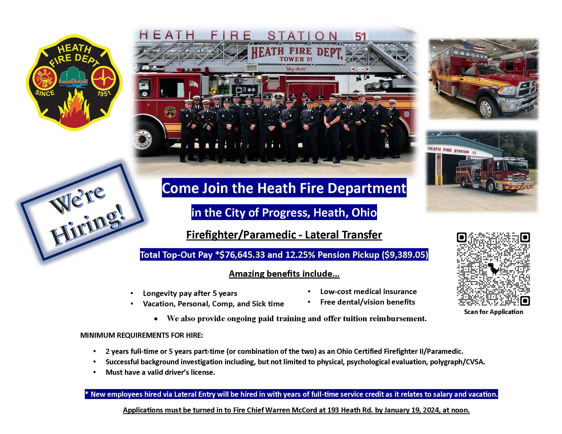 Heath Fire Department Firefighter Paramedic Lateral Transfer