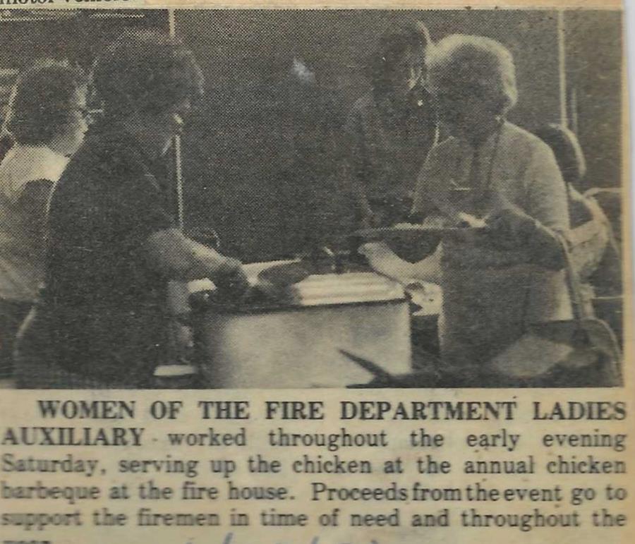 Fire department Ladies Auxillary formed to perform social events and conduct fundraising.
